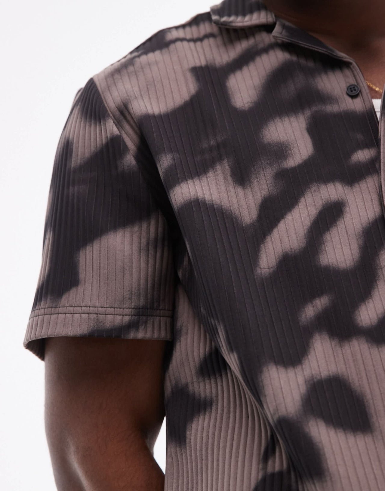 Topman co - ord short sleeve blurred printed plisse shirt in purple - ASOS Sample Sale EU Store