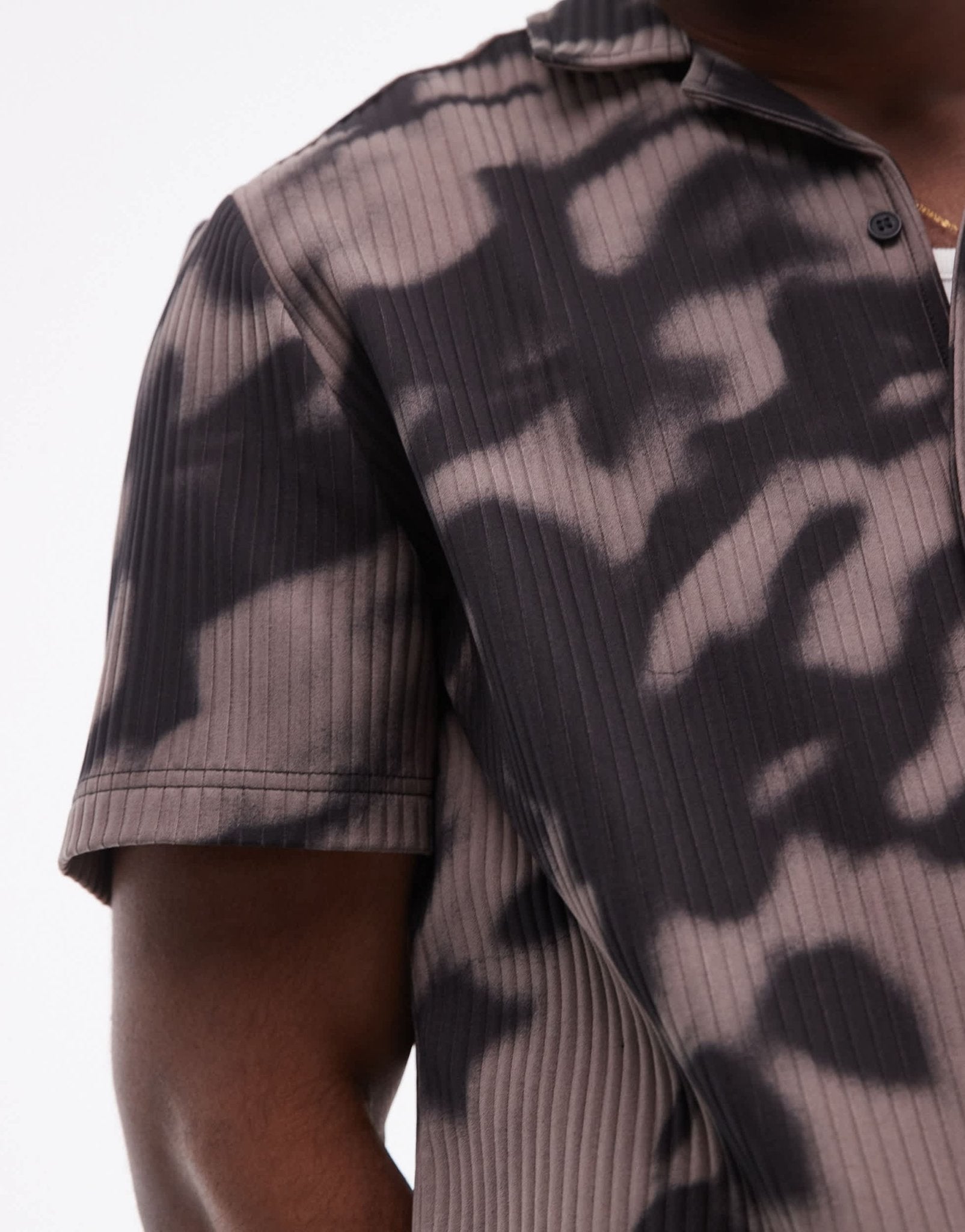 Topman co - ord short sleeve blurred printed plisse shirt in purple - ASOS Sample Sale EU Store