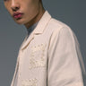 Topman co-ord short sleeve regular fit embroidered shirt in off white