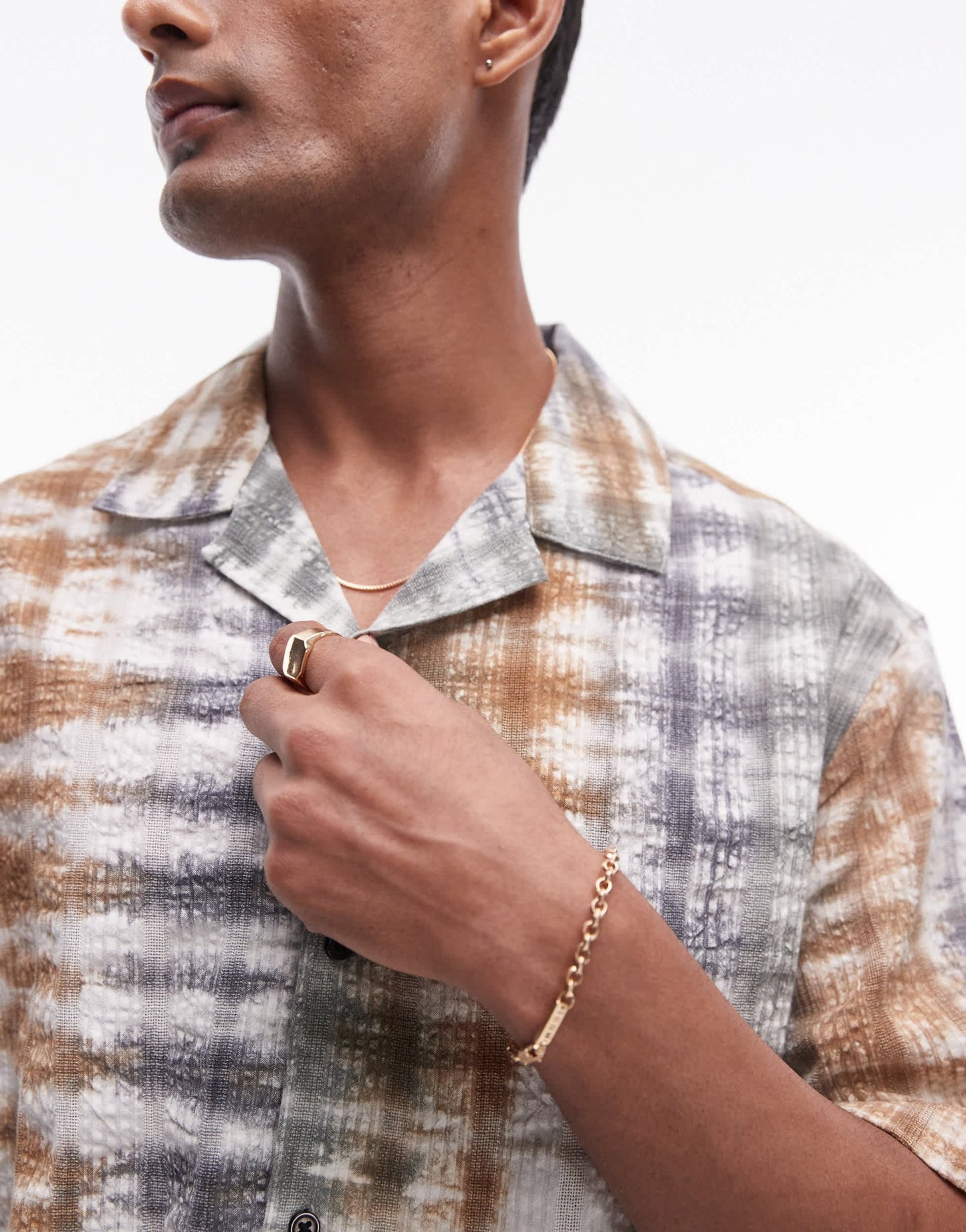 Topman co - ord short sleeve tie dye seersucker shirt in multi - ASOS Sample Sale EU Store