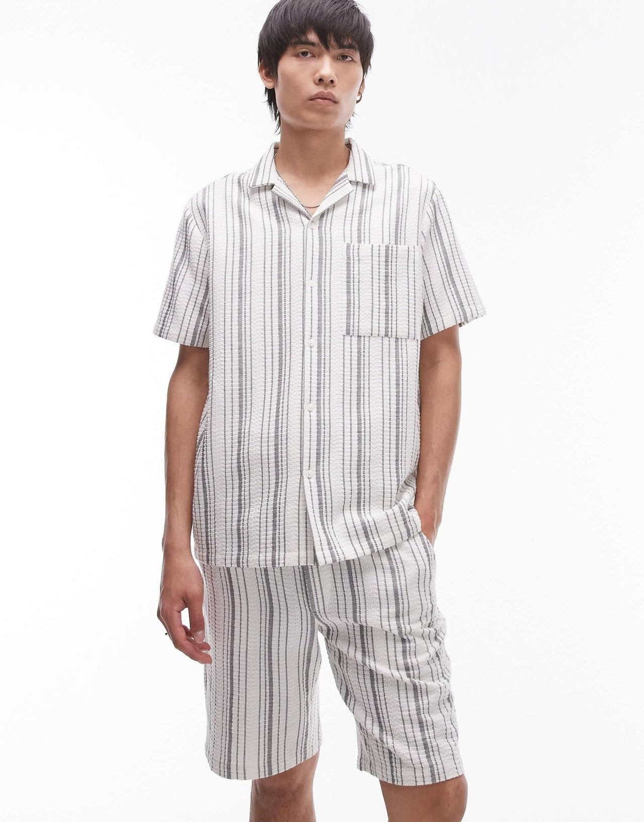 Topman co - ord stripe shorts in ecru - ASOS Sample Sale EU Store