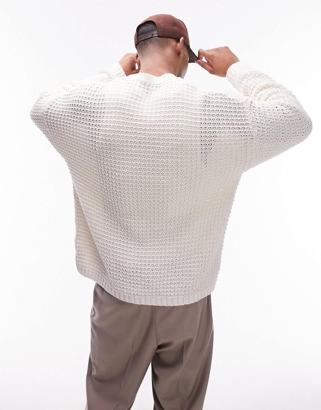 Topman crochet cardigan in stone - ASOS Sample Sale EU Store