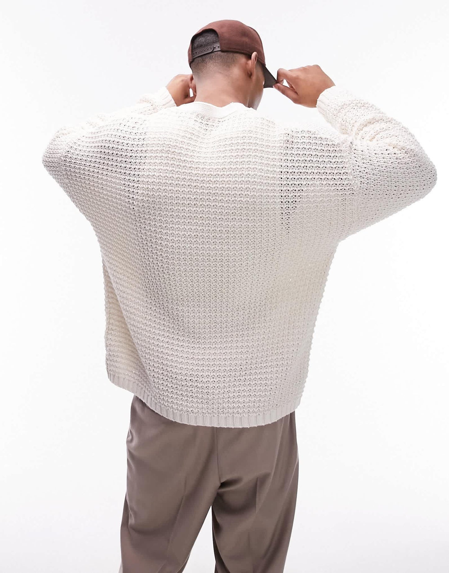 Topman crochet cardigan in stone - ASOS Sample Sale EU Store