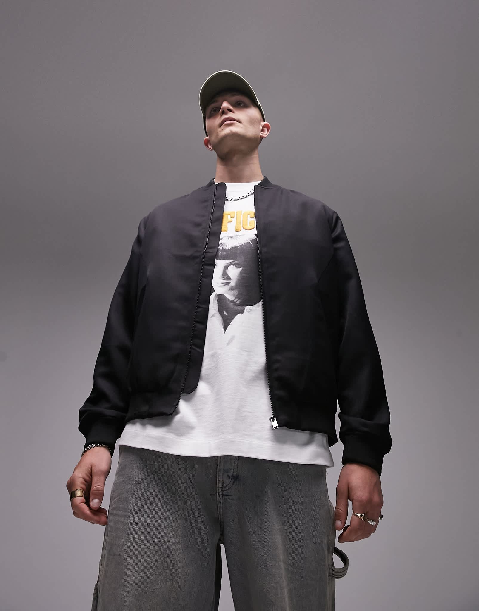Topman lightweight bomber in black - ASOS Sample Sale EU Store