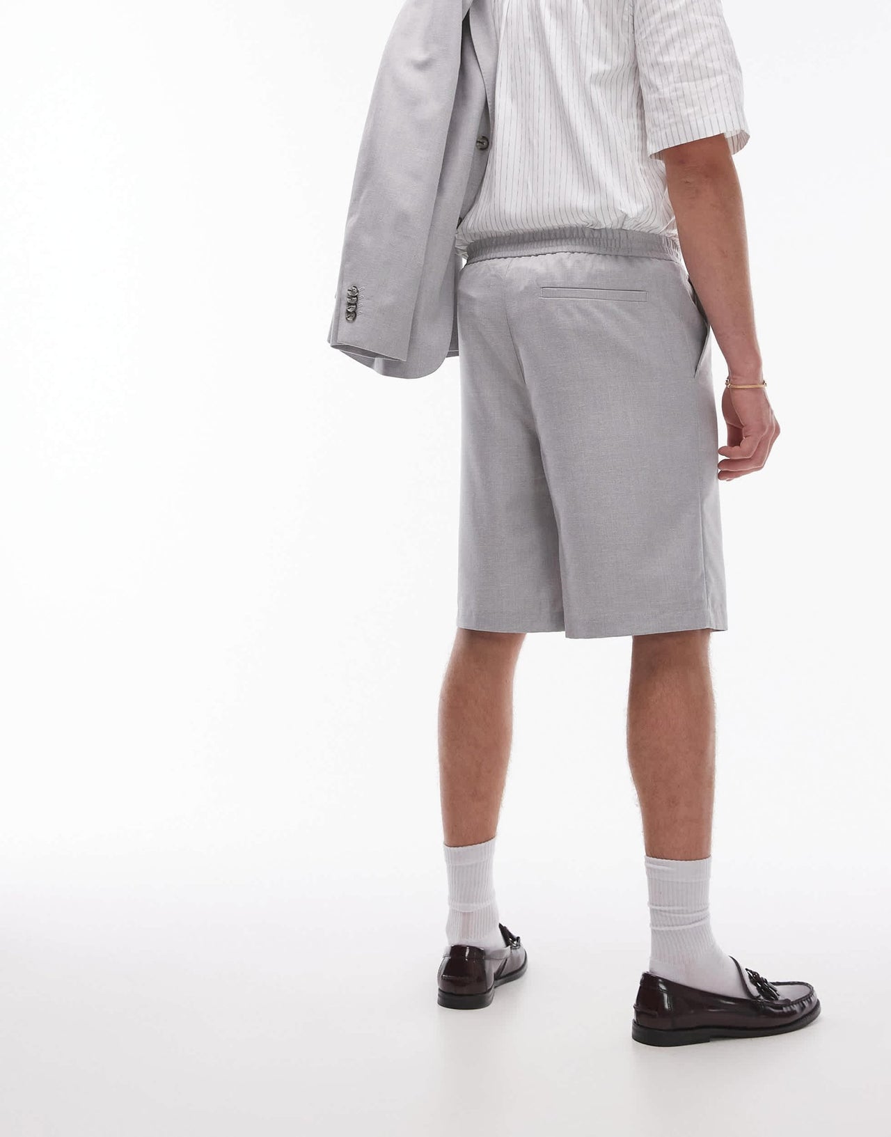 Topman linen blend short in grey - ASOS Sample Sale EU Store