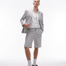 Topman linen blend short in grey