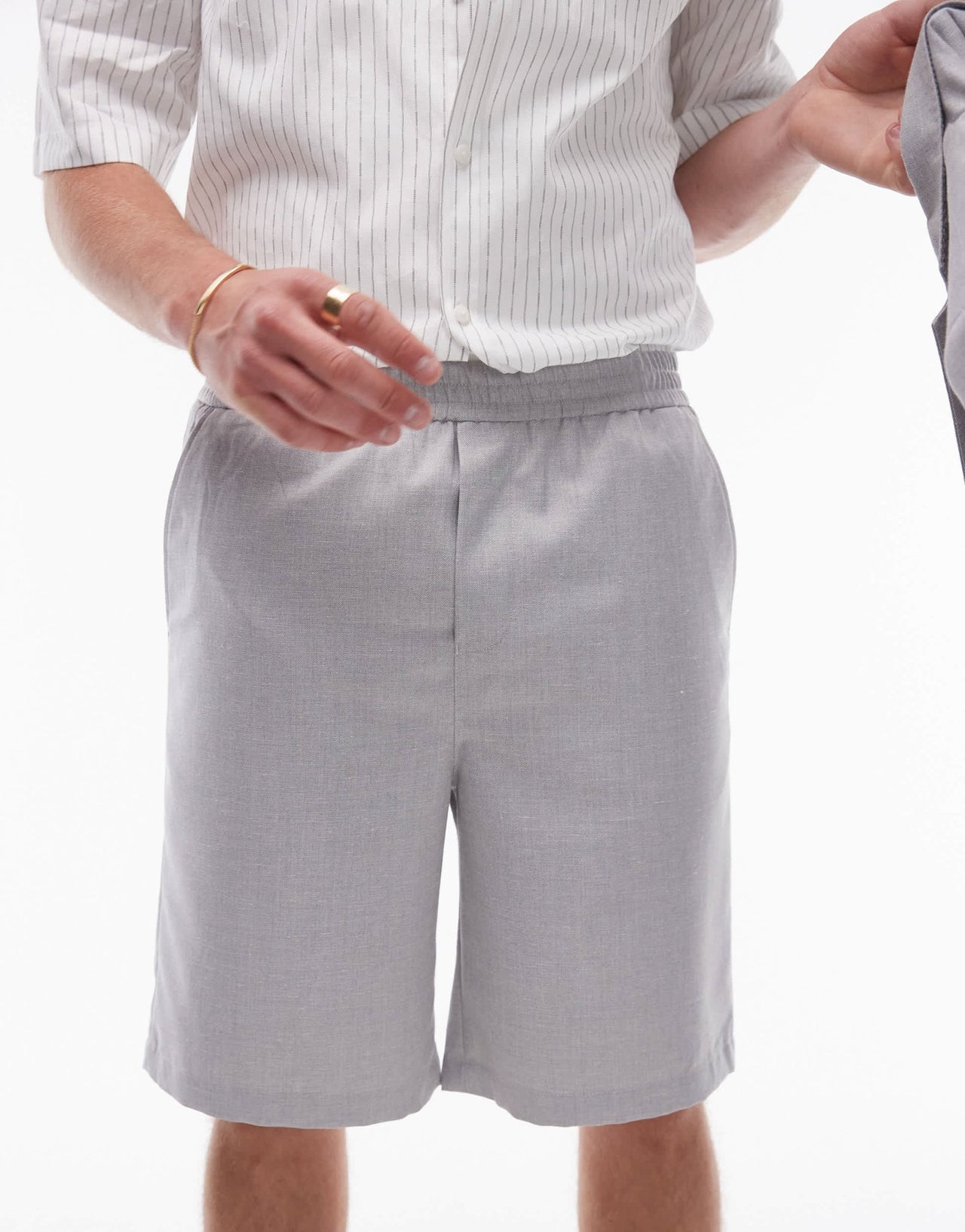Topman linen blend short in grey - ASOS Sample Sale EU Store