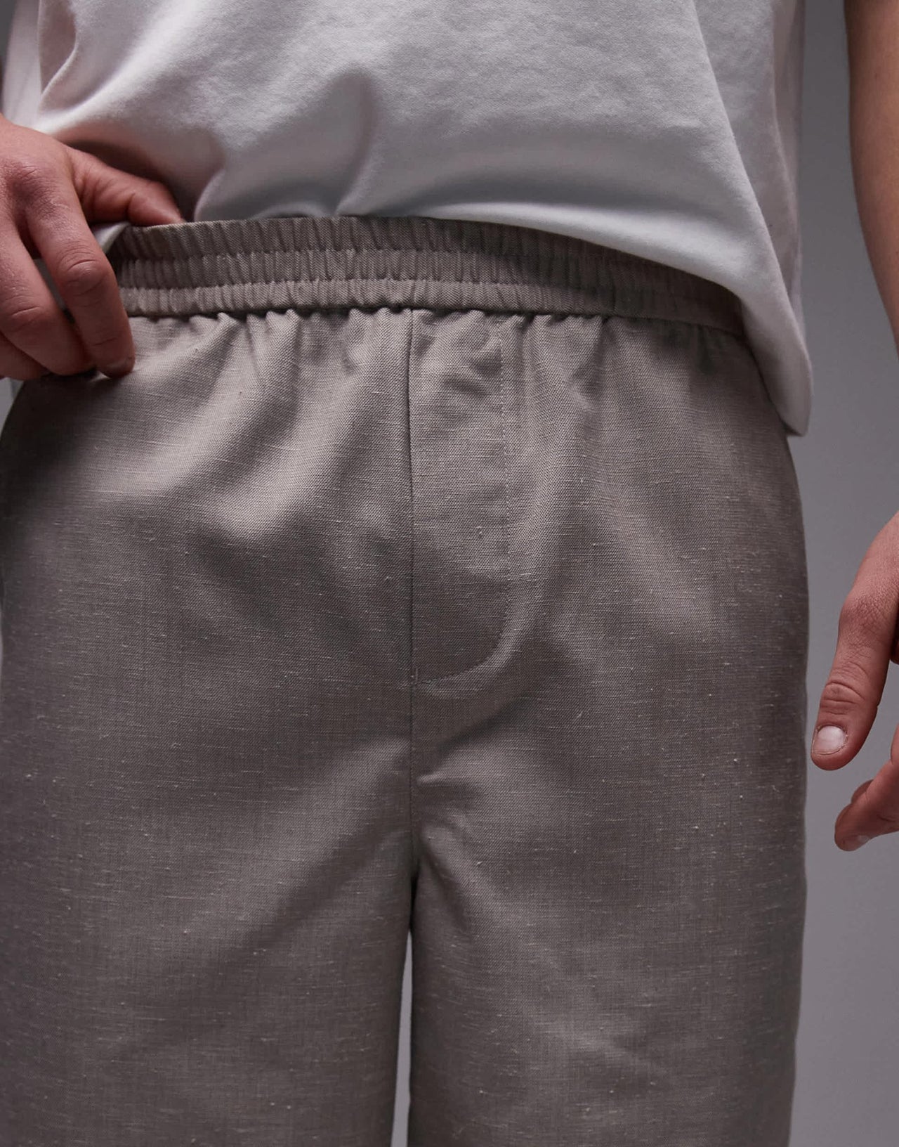 Topman linen blend short in stone - ASOS Sample Sale EU Store