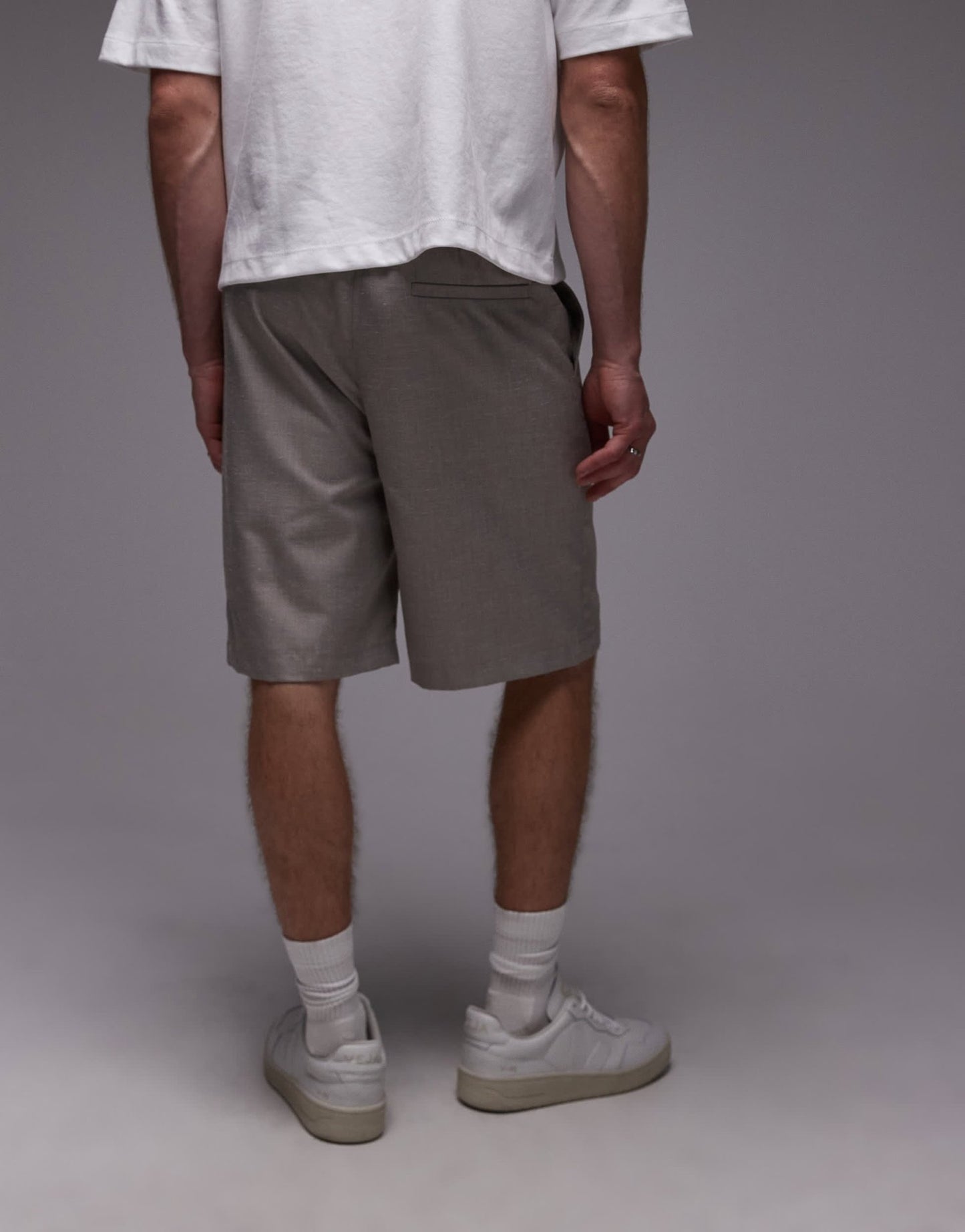 Topman linen blend short in stone - ASOS Sample Sale EU Store