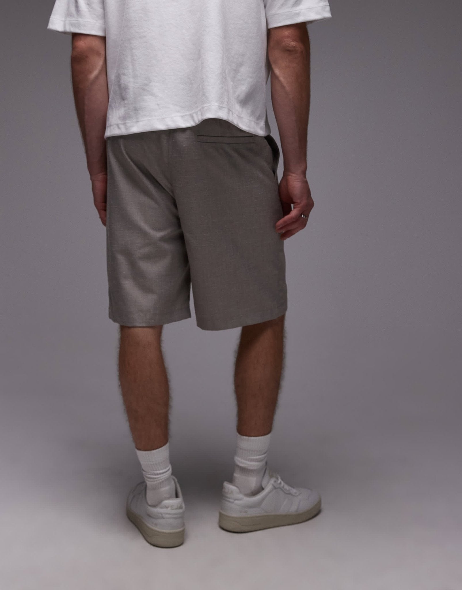 Topman linen blend short in stone - ASOS Sample Sale EU Store