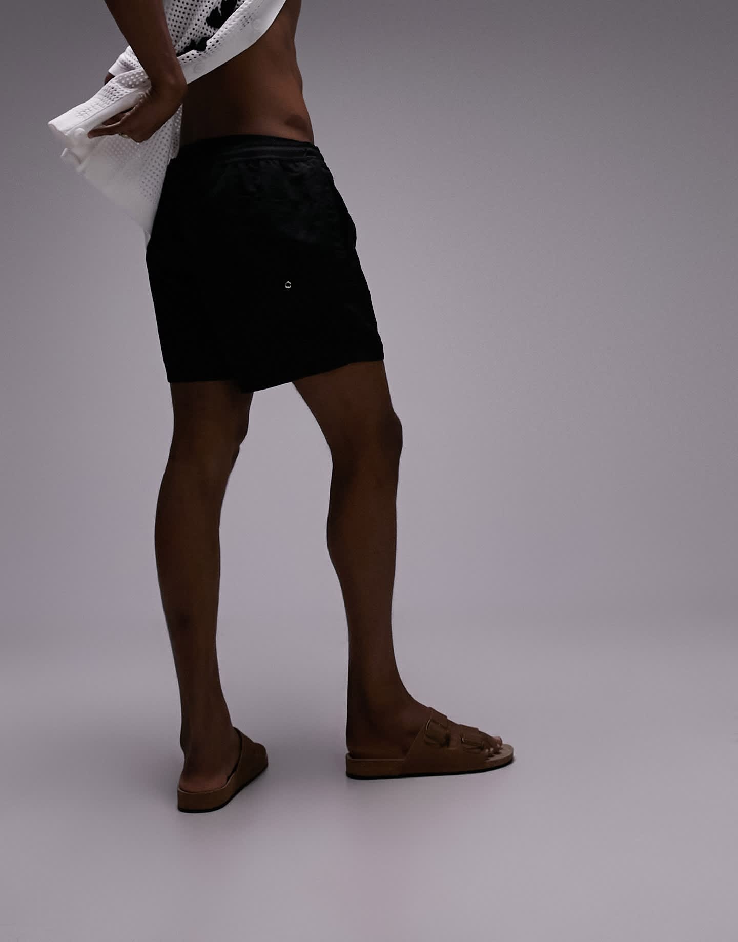 Topman mid length swim short in black - ASOS Sample Sale EU Store