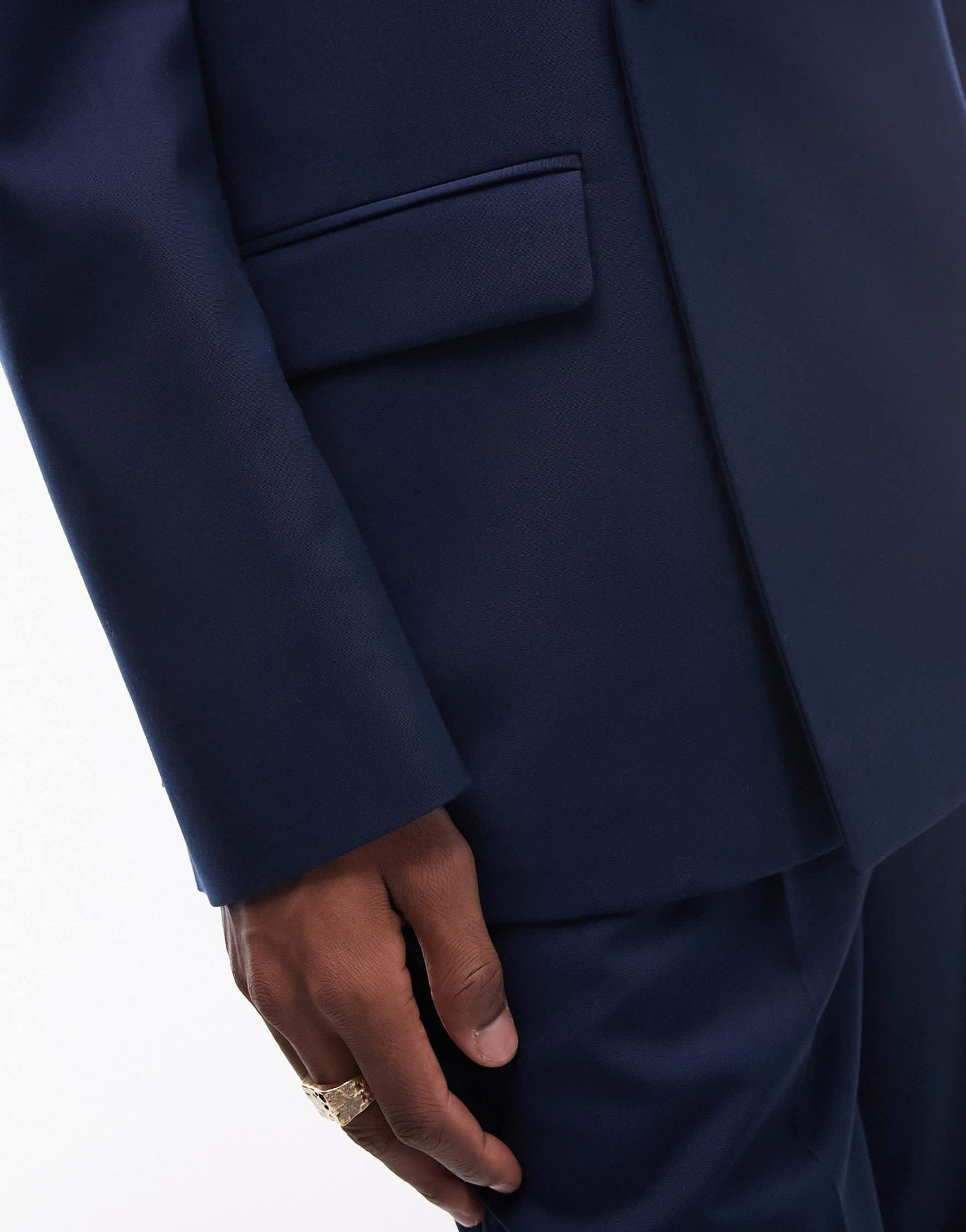 Topman modern fit suit jacket in navy - ASOS Sample Sale EU Store