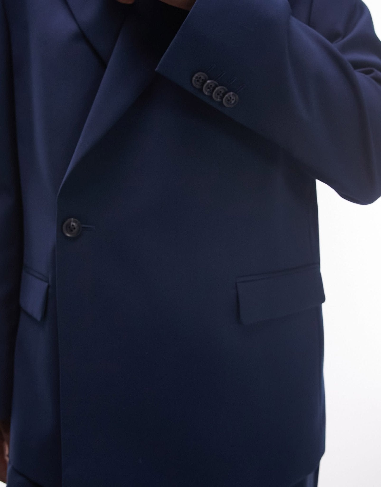 Topman modern fit suit jacket in navy - ASOS Sample Sale EU Store