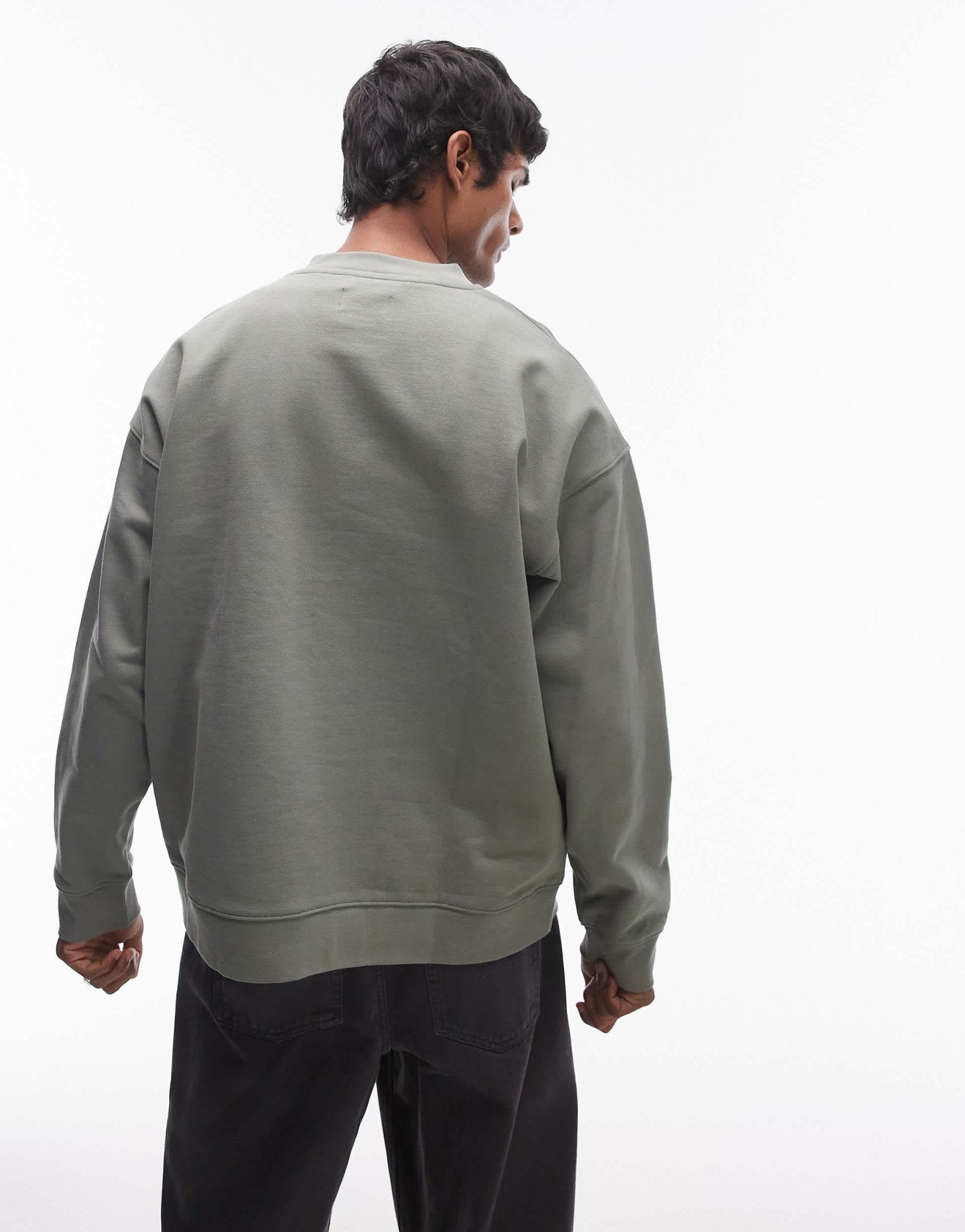 Topman oversized fit crew neck cardigan in sage - ASOS Sample Sale EU Store
