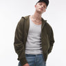 Topman oversized fit full zip hoodie in khaki