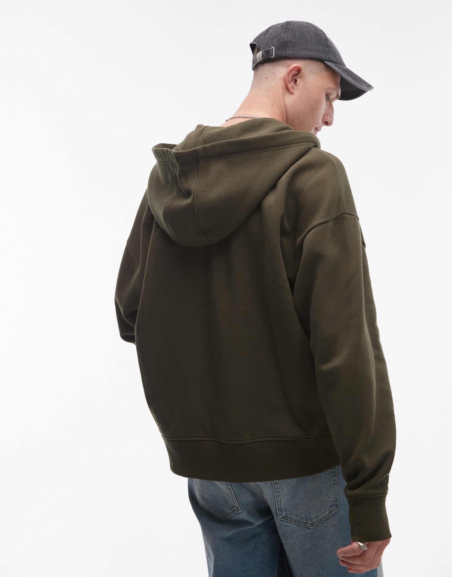 Topman oversized fit full zip hoodie in khaki - ASOS Sample Sale EU Store