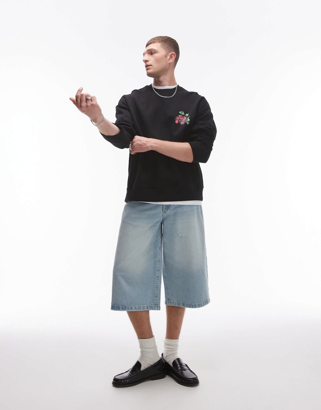 Topman oversized fit sweat with Paradiso front and back print in black - ASOS Sample Sale EU Store