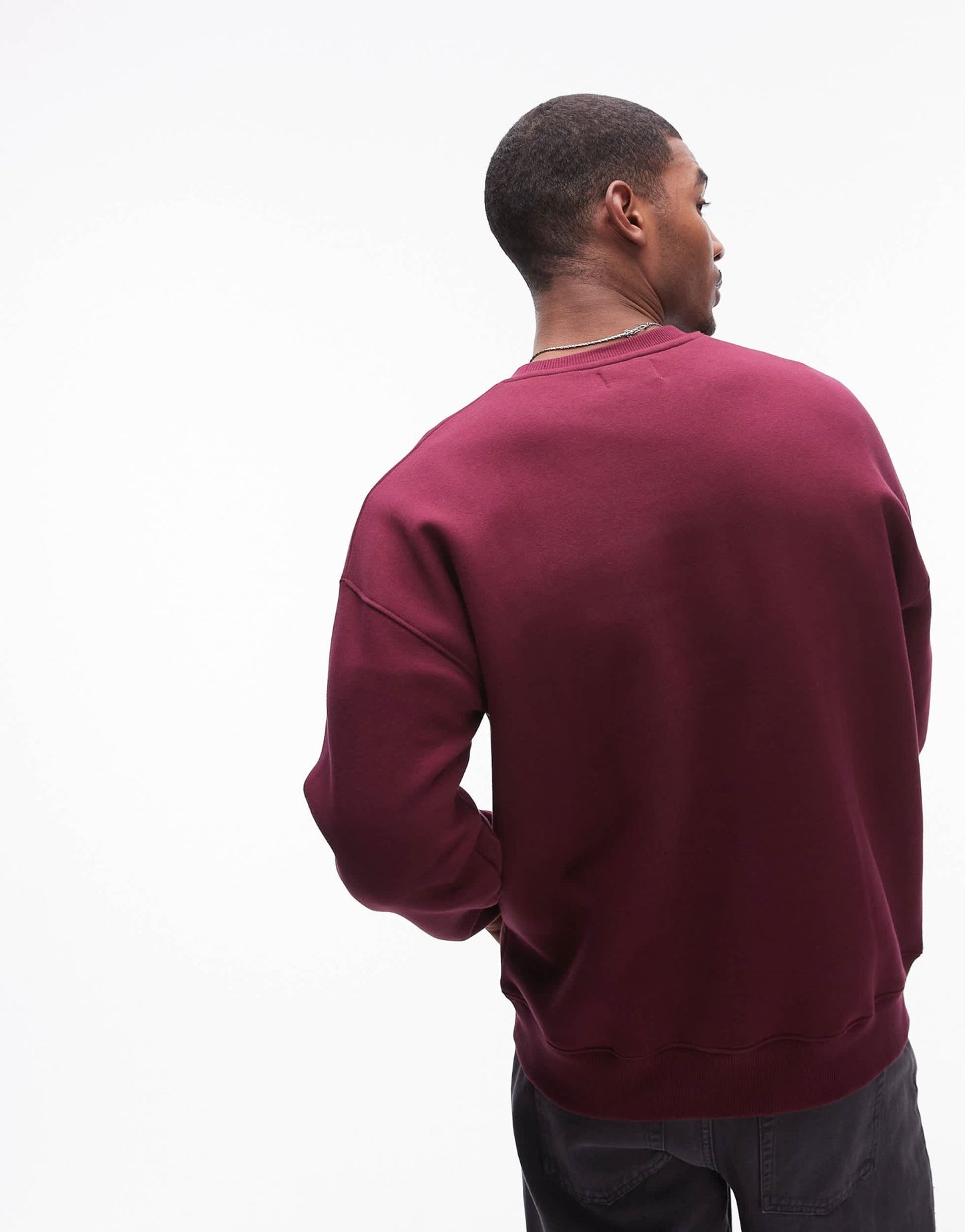 Topman oversized fit sweatshirt with Paris print in burgundy - ASOS Sample Sale EU Store