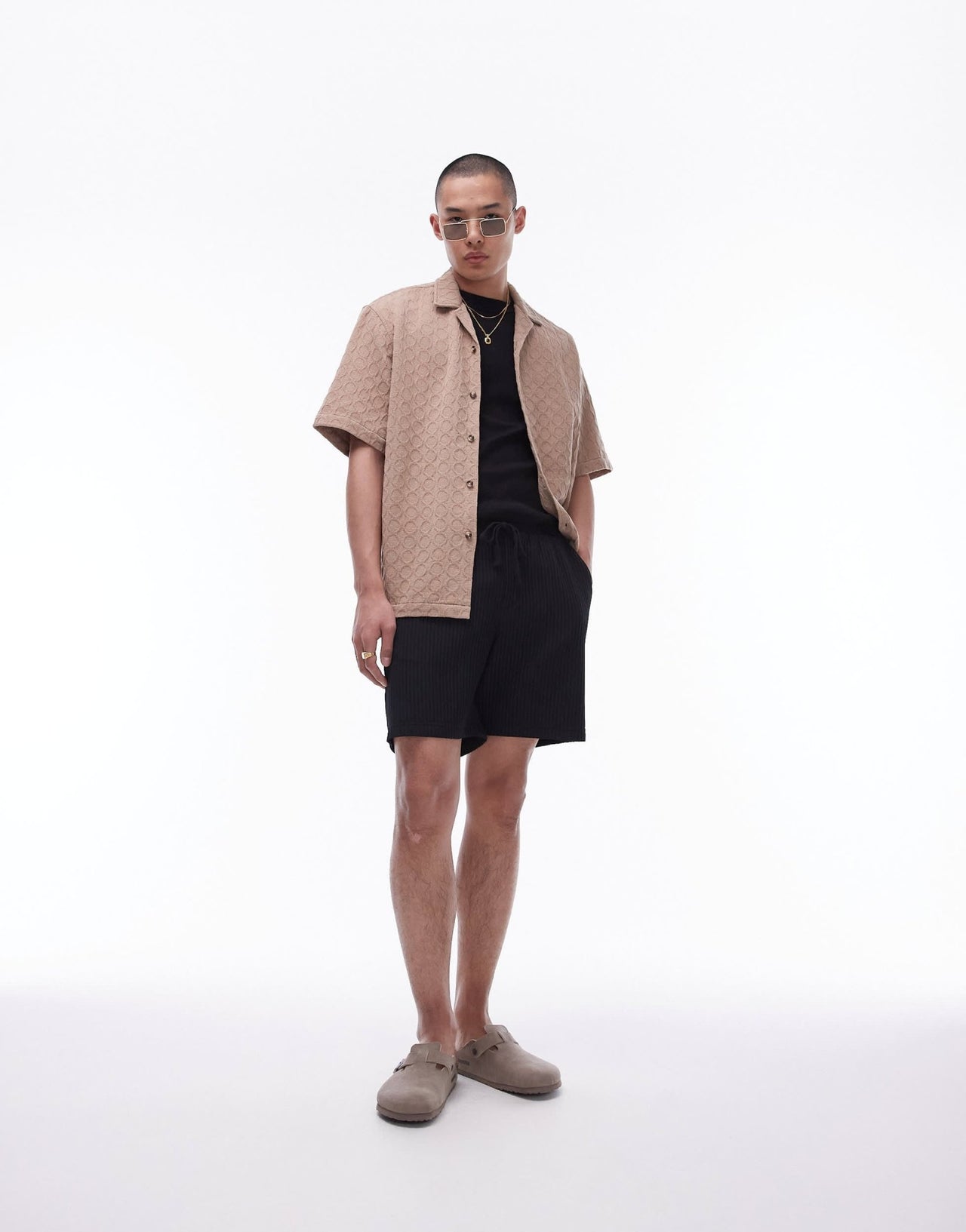 Topman plisse shorts in black - ASOS Sample Sale EU Store
