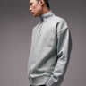 Sweat-shirt oversize premium lourd à zip 1/4 Topman en sauge