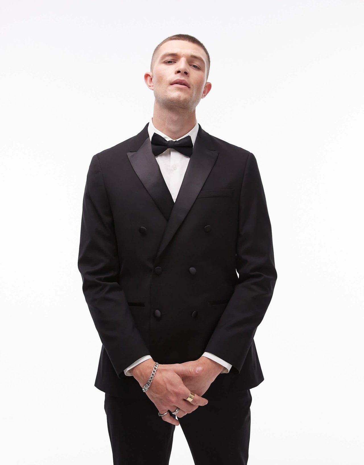 Topman premium slim wool tux suit jacket in black - ASOS Sample Sale EU Store
