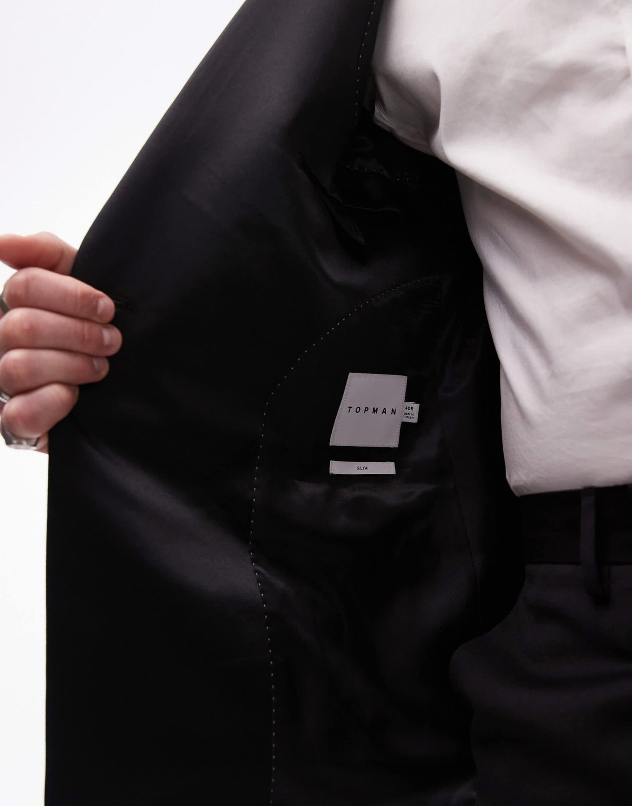 Topman premium slim wool tux suit jacket in black - ASOS Sample Sale EU Store