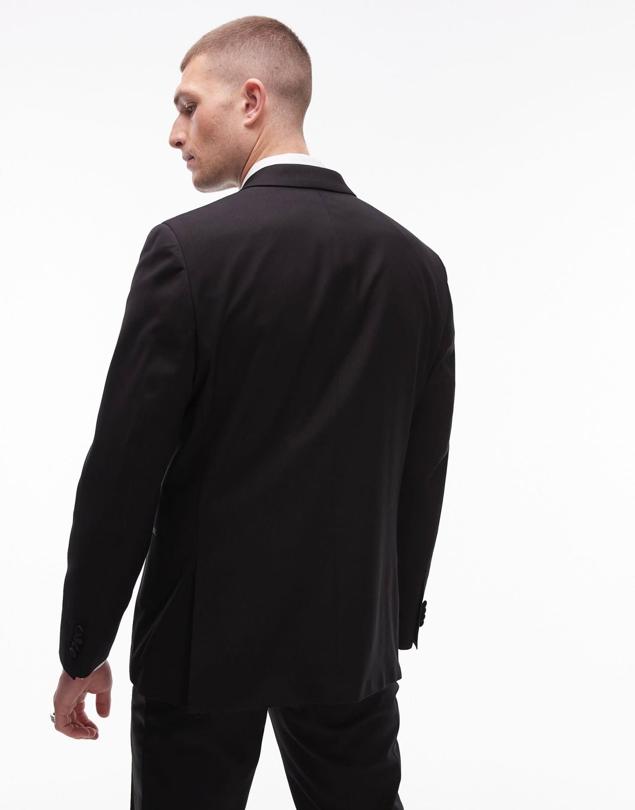 Topman premium slim wool tux suit jacket in black - ASOS Sample Sale EU Store