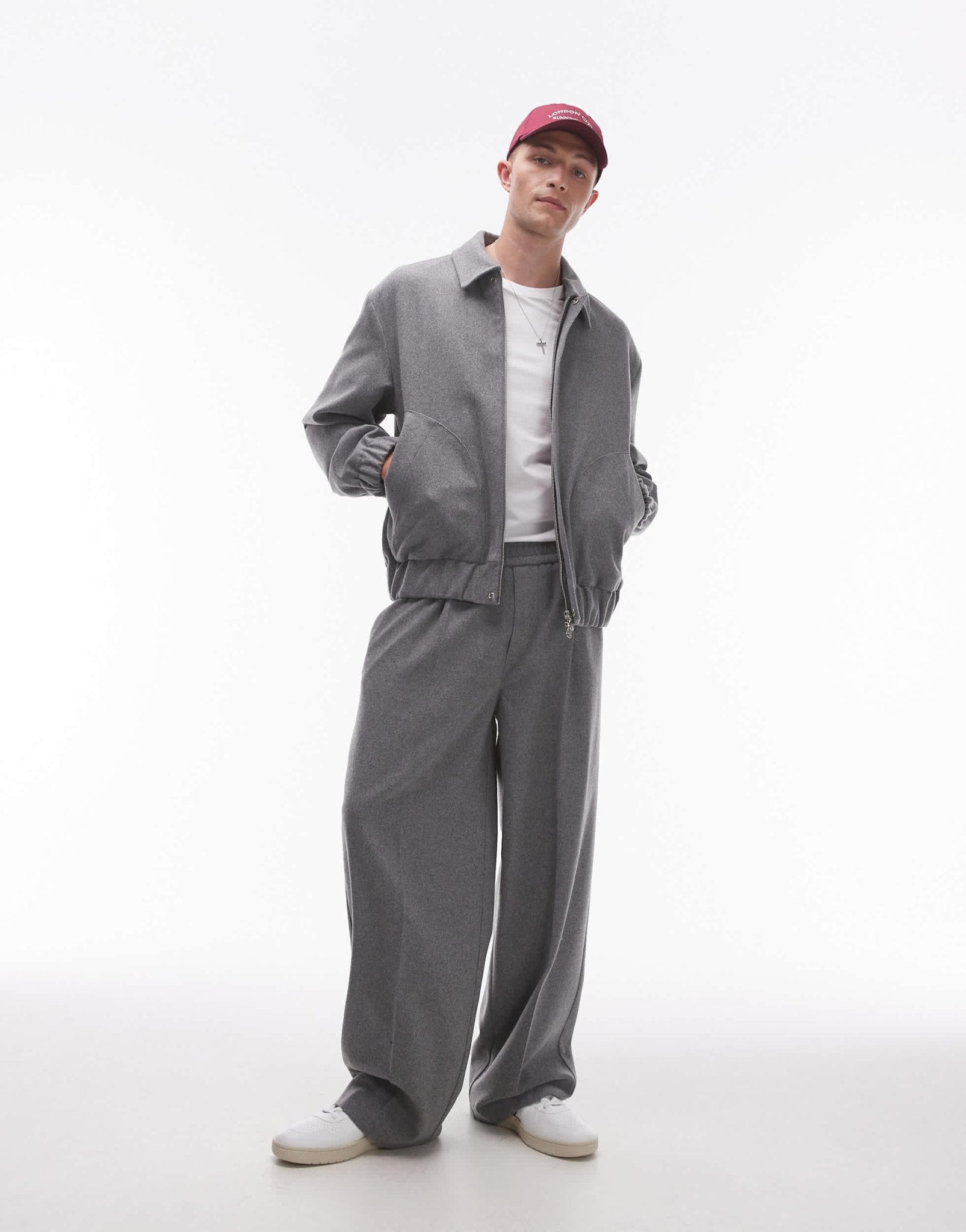 Topman premium wool mix harrington in grey - ASOS Sample Sale EU Store