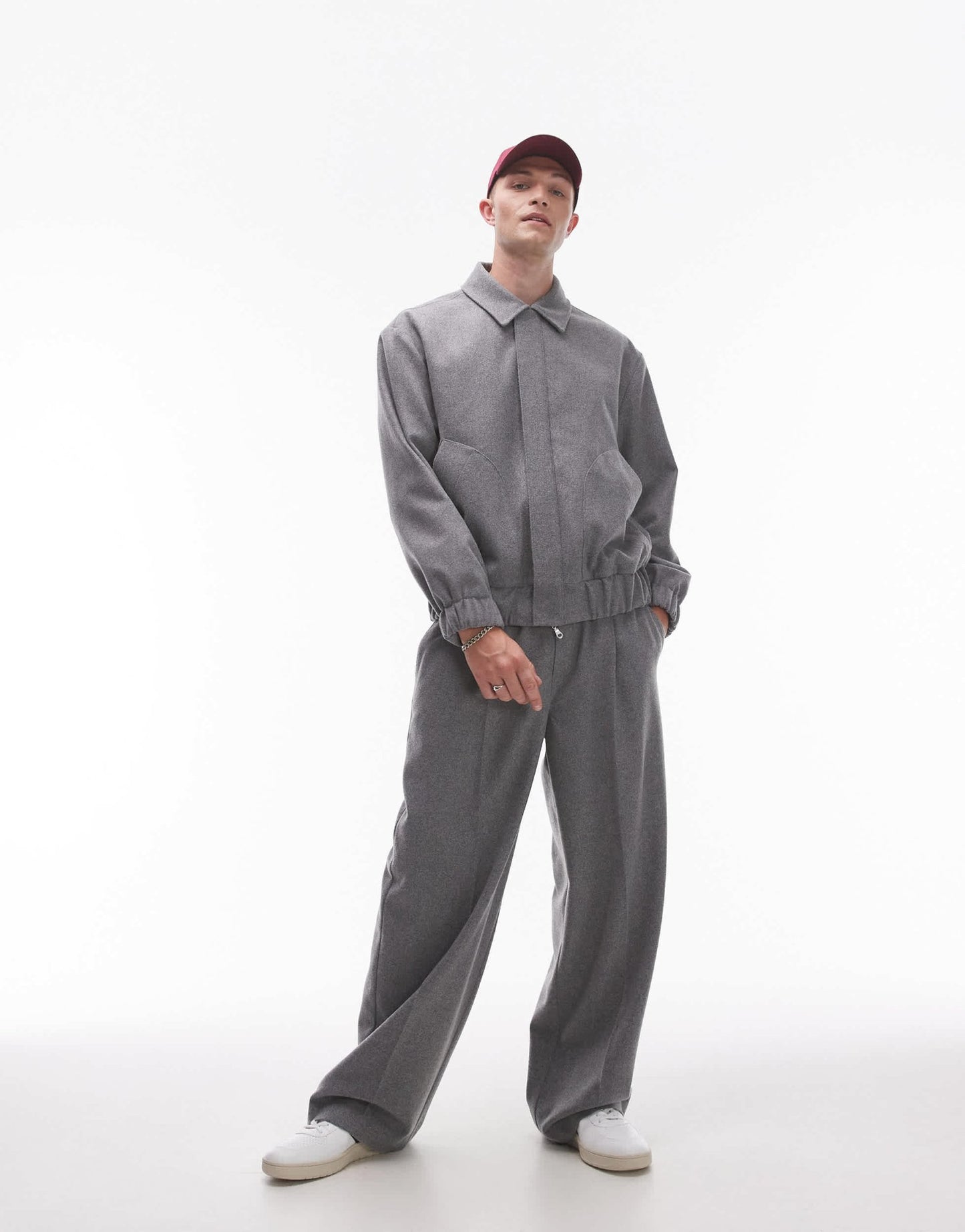 Topman premium wool mix harrington in grey - ASOS Sample Sale EU Store