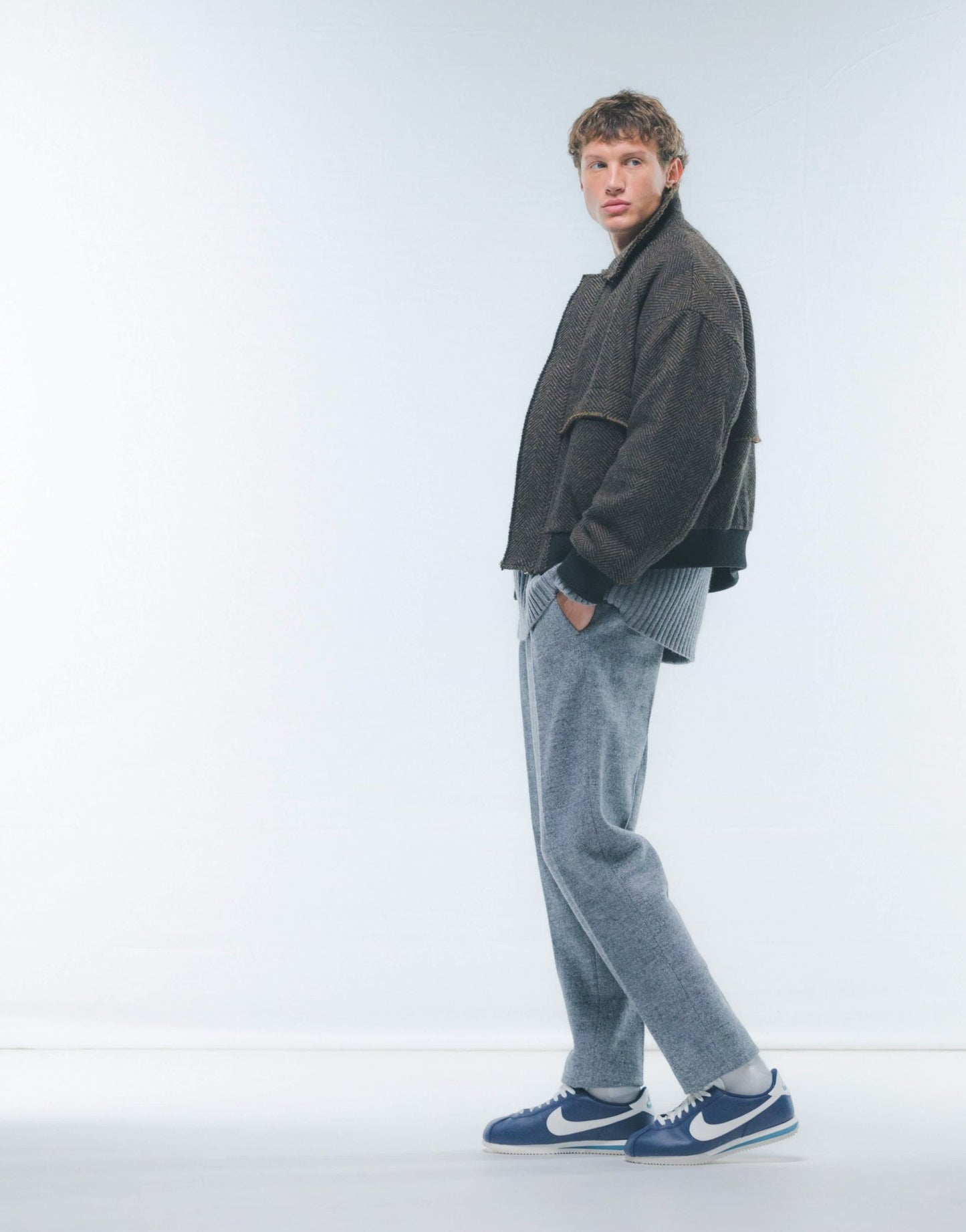 Topman raw edge wool blend bomber in brown - ASOS Sample Sale EU Store