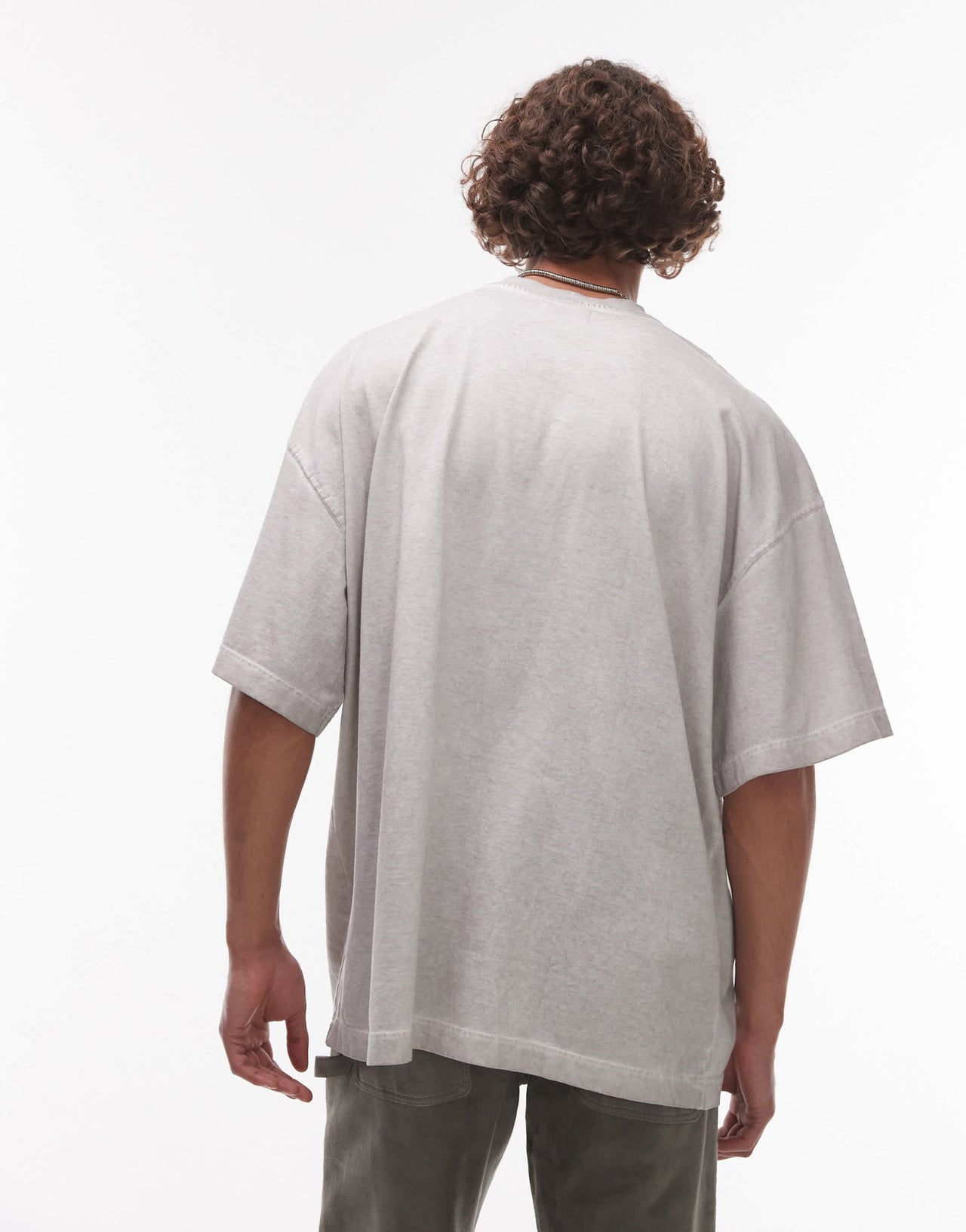 Topman relaxed fit oil wash t-shirt in light grey - ASOS Sample Sale EU Store