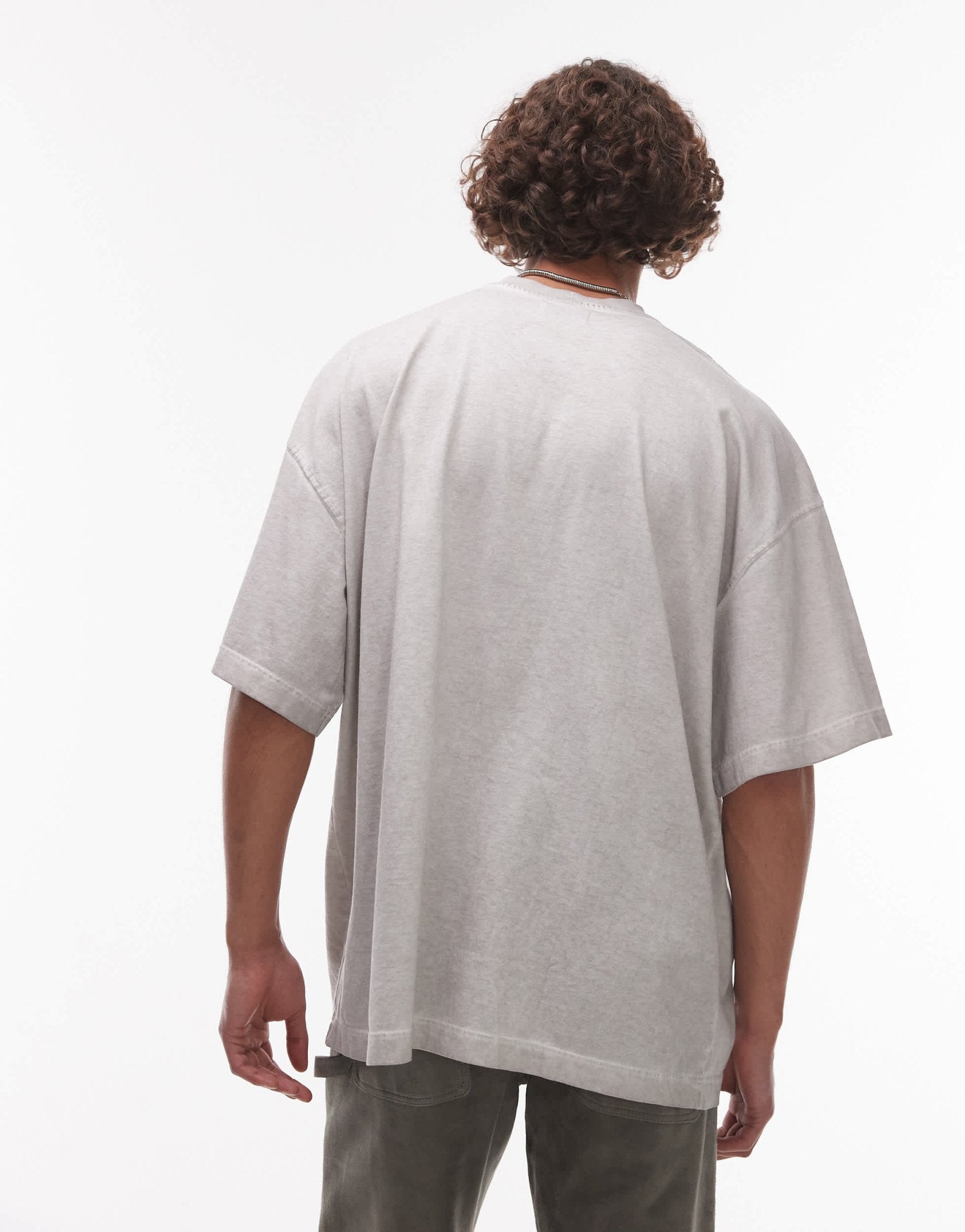 Topman relaxed fit oil wash t-shirt in light grey - ASOS Sample Sale EU Store