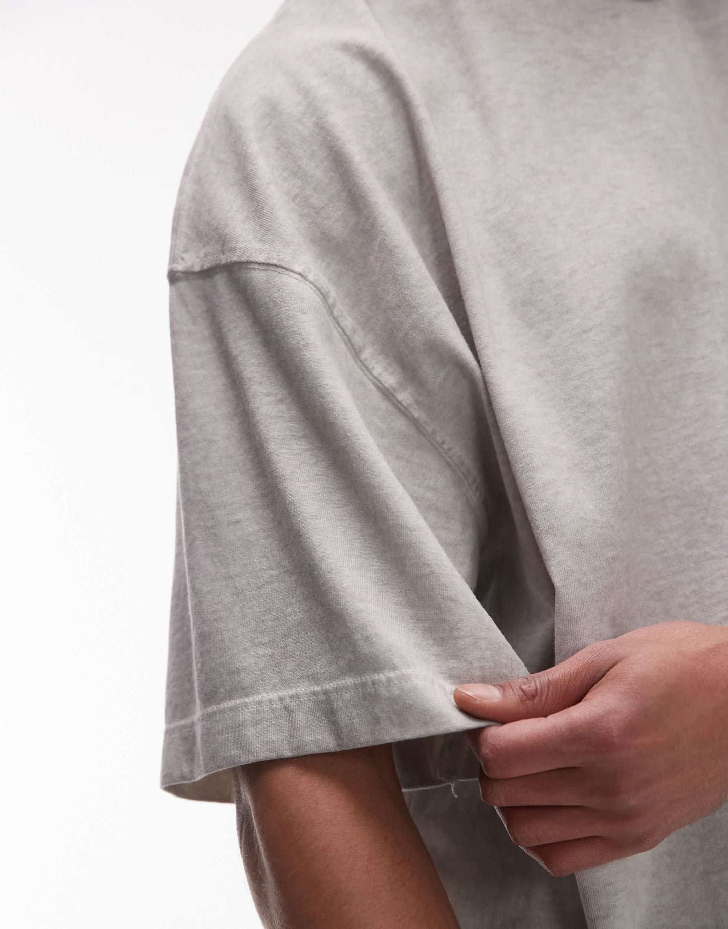 Topman relaxed fit oil wash t-shirt in light grey - ASOS Sample Sale EU Store