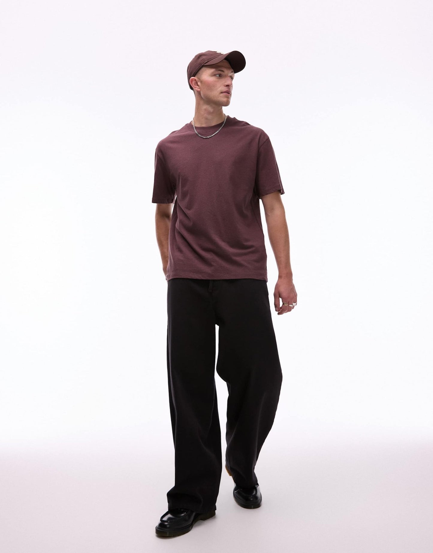 Topman relaxed fit t-shirt with linen blend in brown - ASOS Sample Sale EU Store