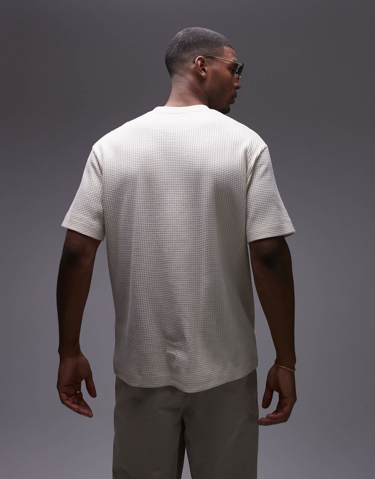 Topman relaxed fit waffle t-shirt in ecru - ASOS Sample Sale EU Store