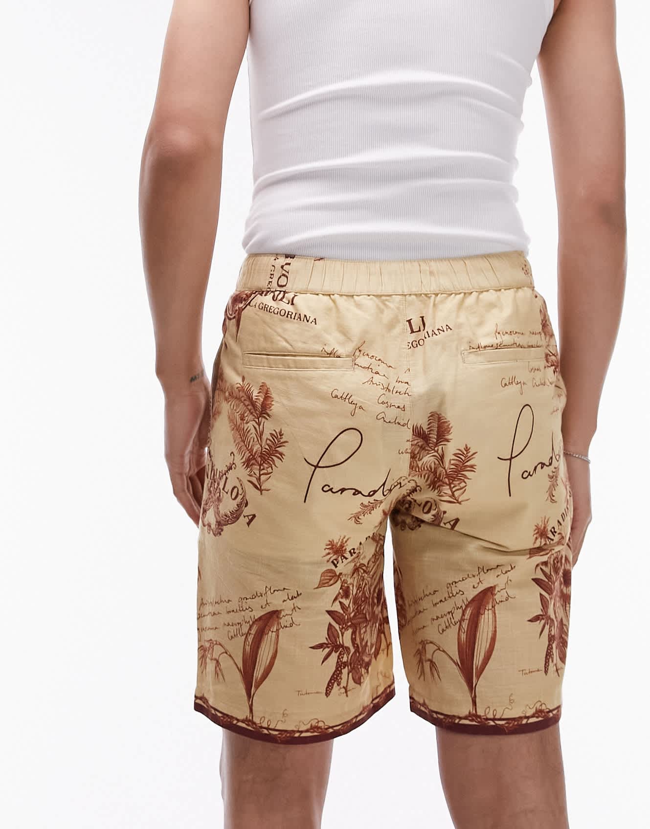 Topman relaxed printed short in stone - ASOS Sample Sale EU Store