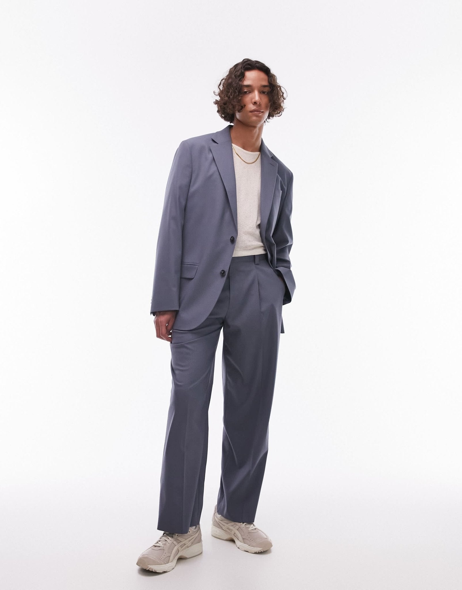 Topman relaxed suit jacket in blue - ASOS Sample Sale EU Store