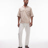 Topman short sleeve double pocket shirt in stone