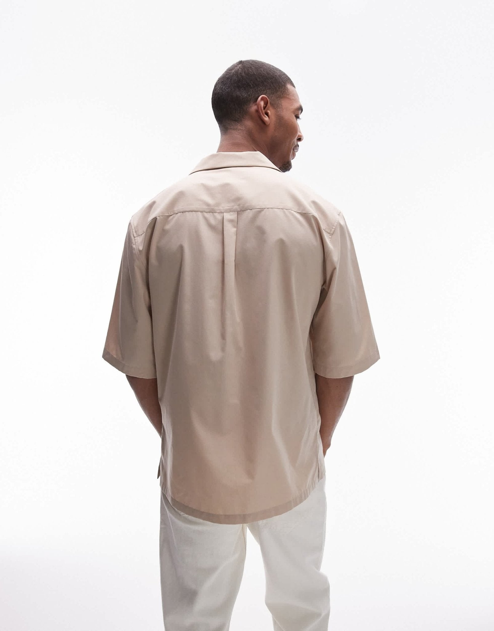 Topman short sleeve double pocket shirt in stone - ASOS Sample Sale EU Store