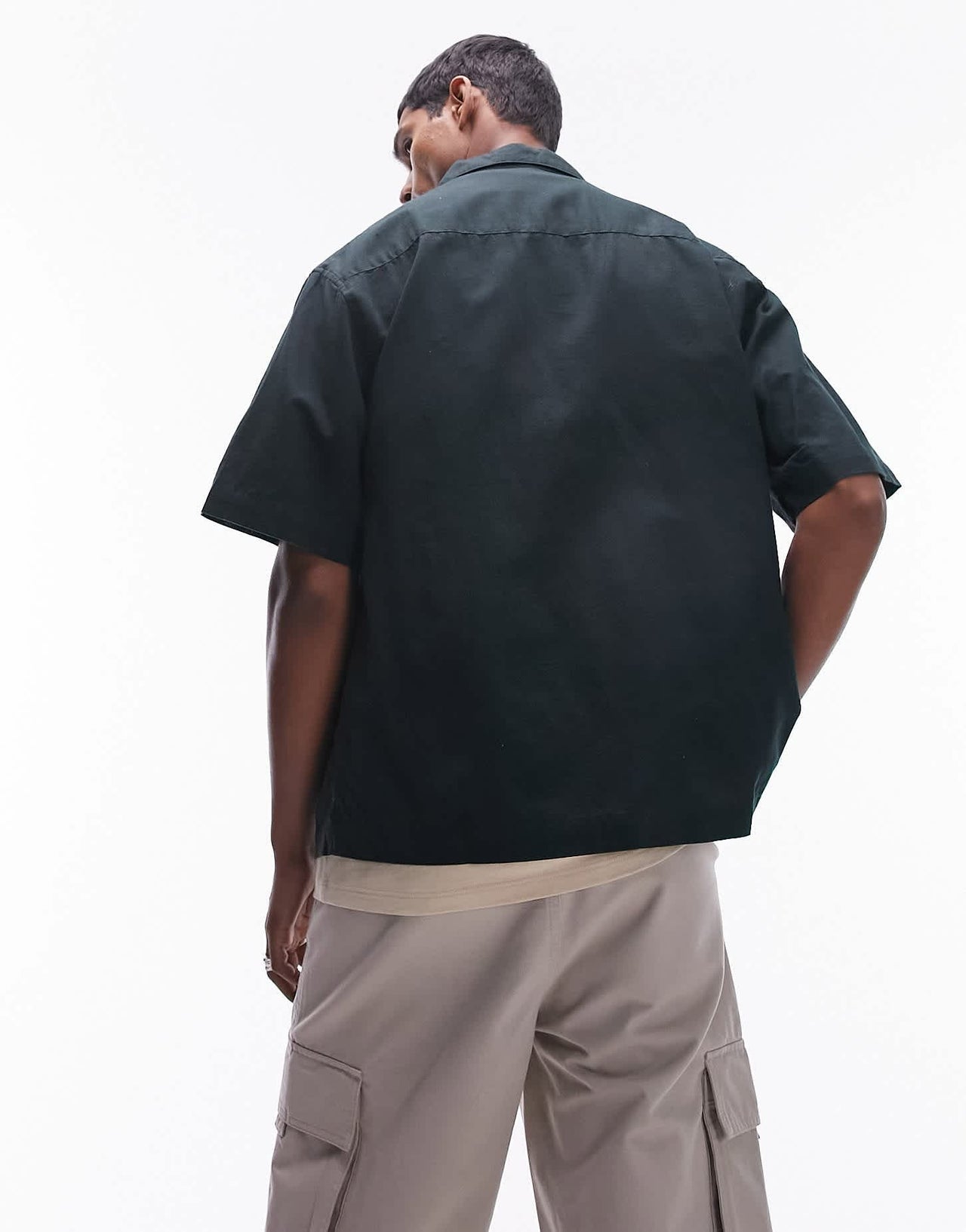 Topman short sleeve relaxed placement print shirt in green - ASOS Sample Sale EU Store