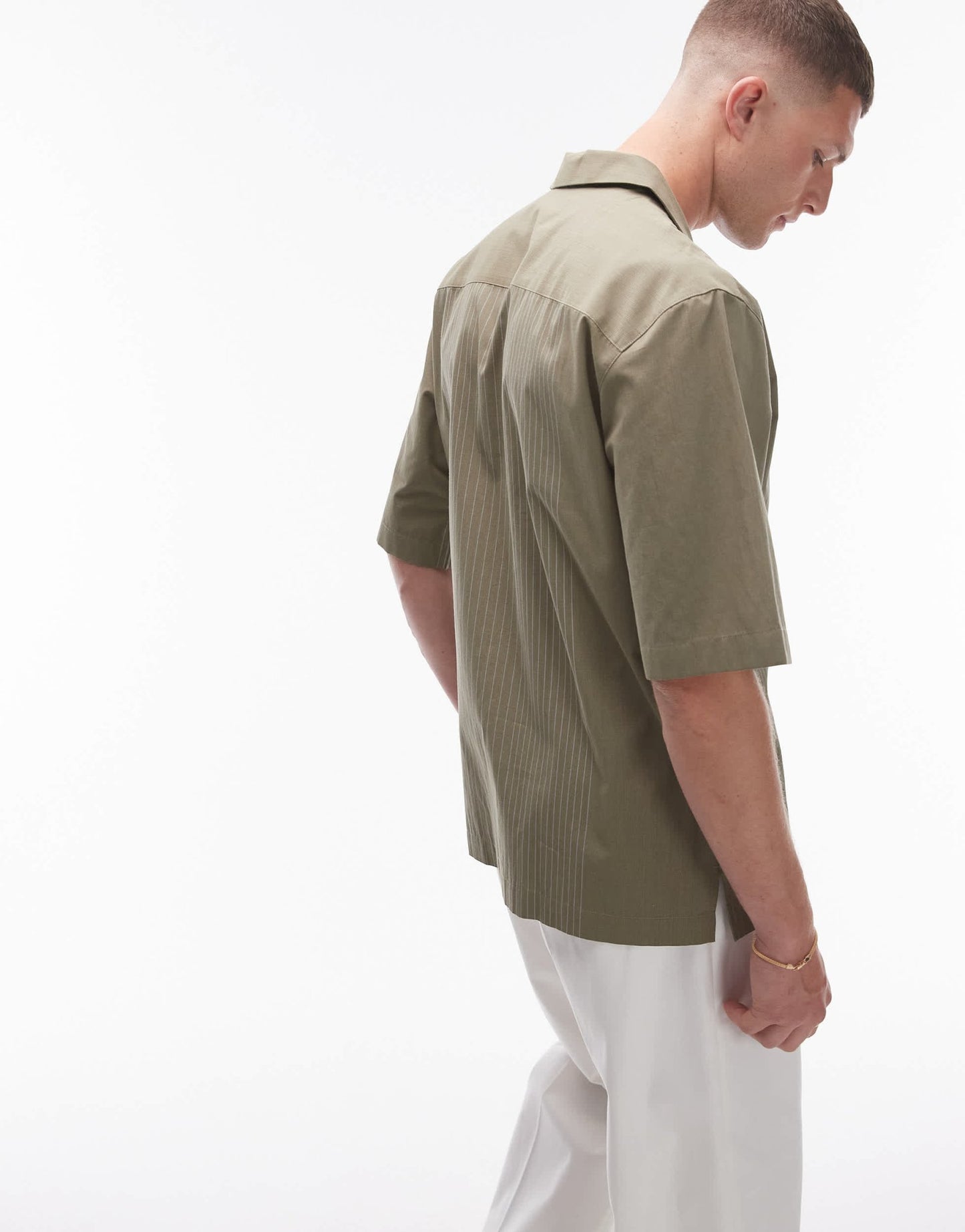 Topman short sleeve smart boxy shirt in green - ASOS Sample Sale EU Store
