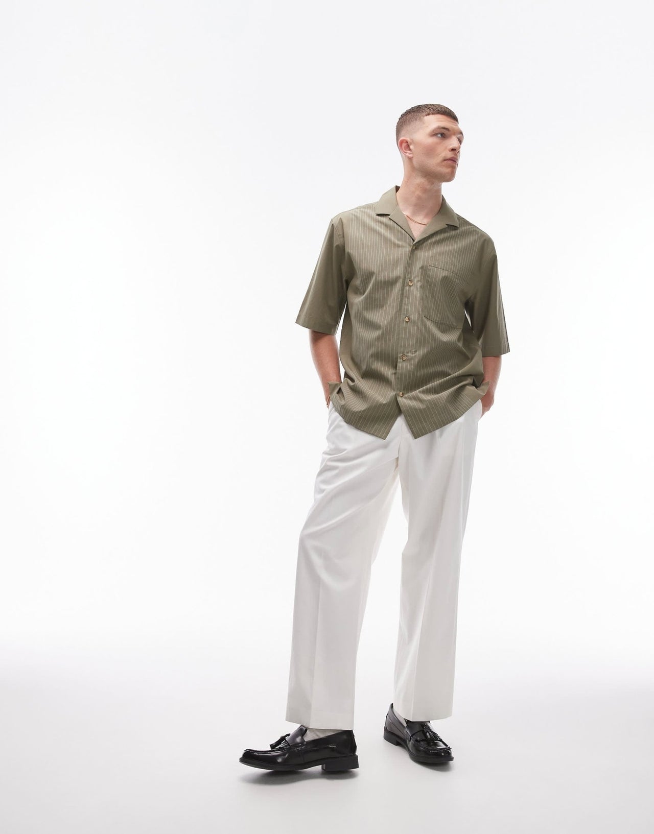 Topman short sleeve smart boxy shirt in green - ASOS Sample Sale EU Store