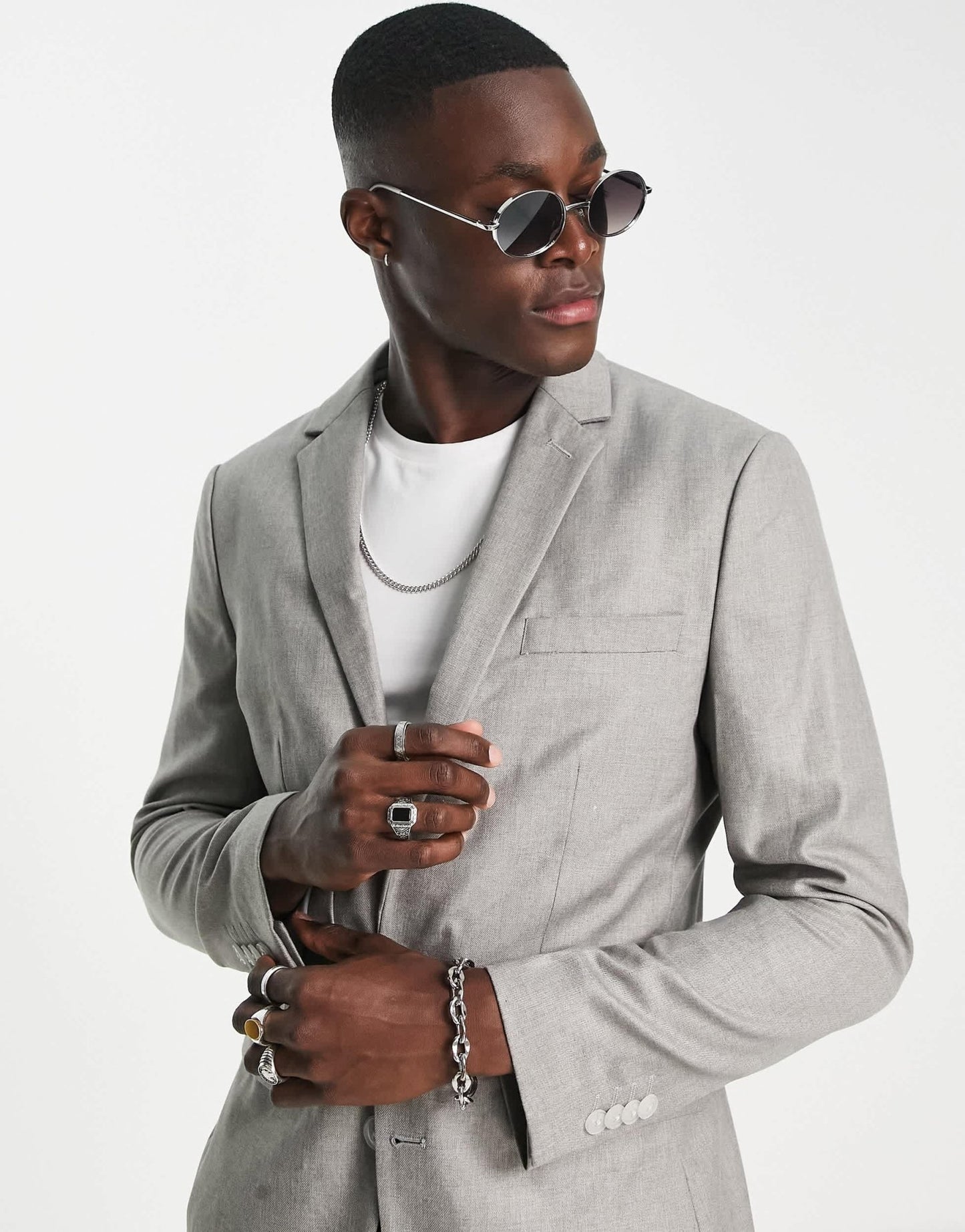 Topman skinny suit jacket in grey - ASOS Sample Sale EU Store