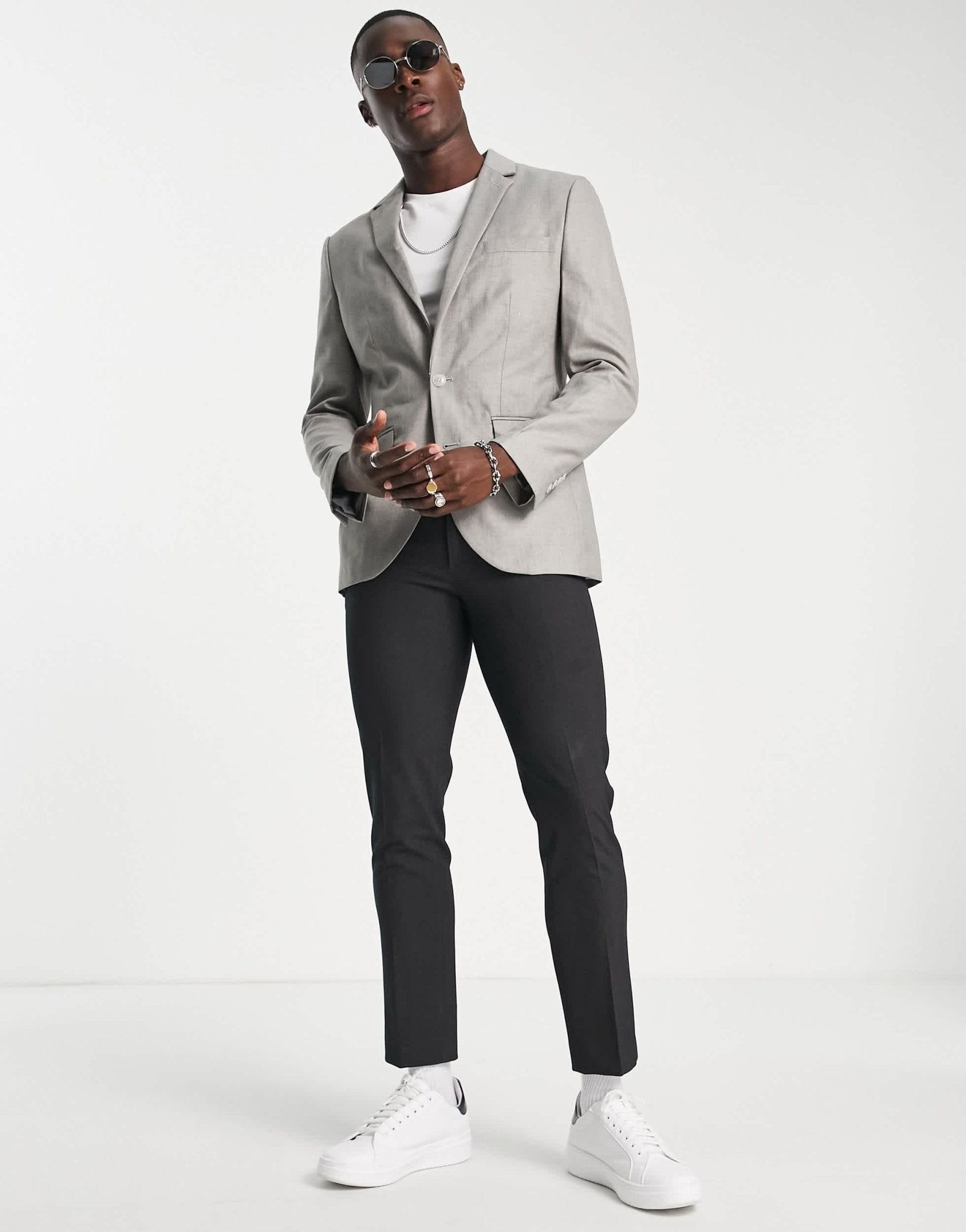 Topman skinny suit jacket in grey - ASOS Sample Sale EU Store