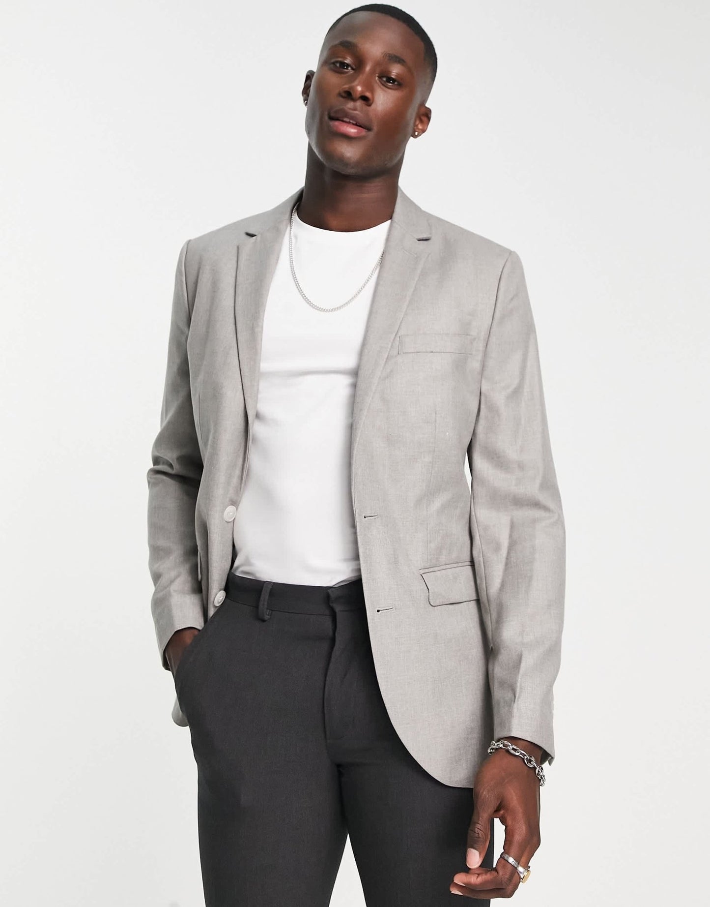 Topman skinny suit jacket in grey - ASOS Sample Sale EU Store