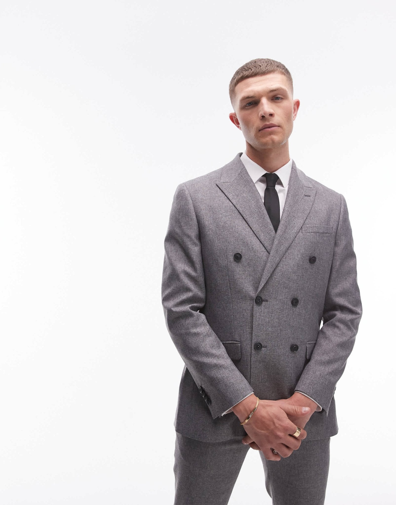 Topman skinny textured suit jacket in grey - ASOS Sample Sale EU Store