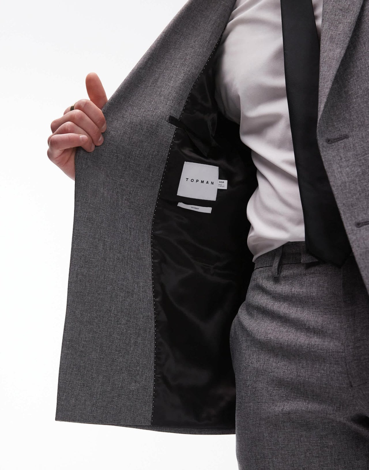 Topman skinny textured suit jacket in grey - ASOS Sample Sale EU Store