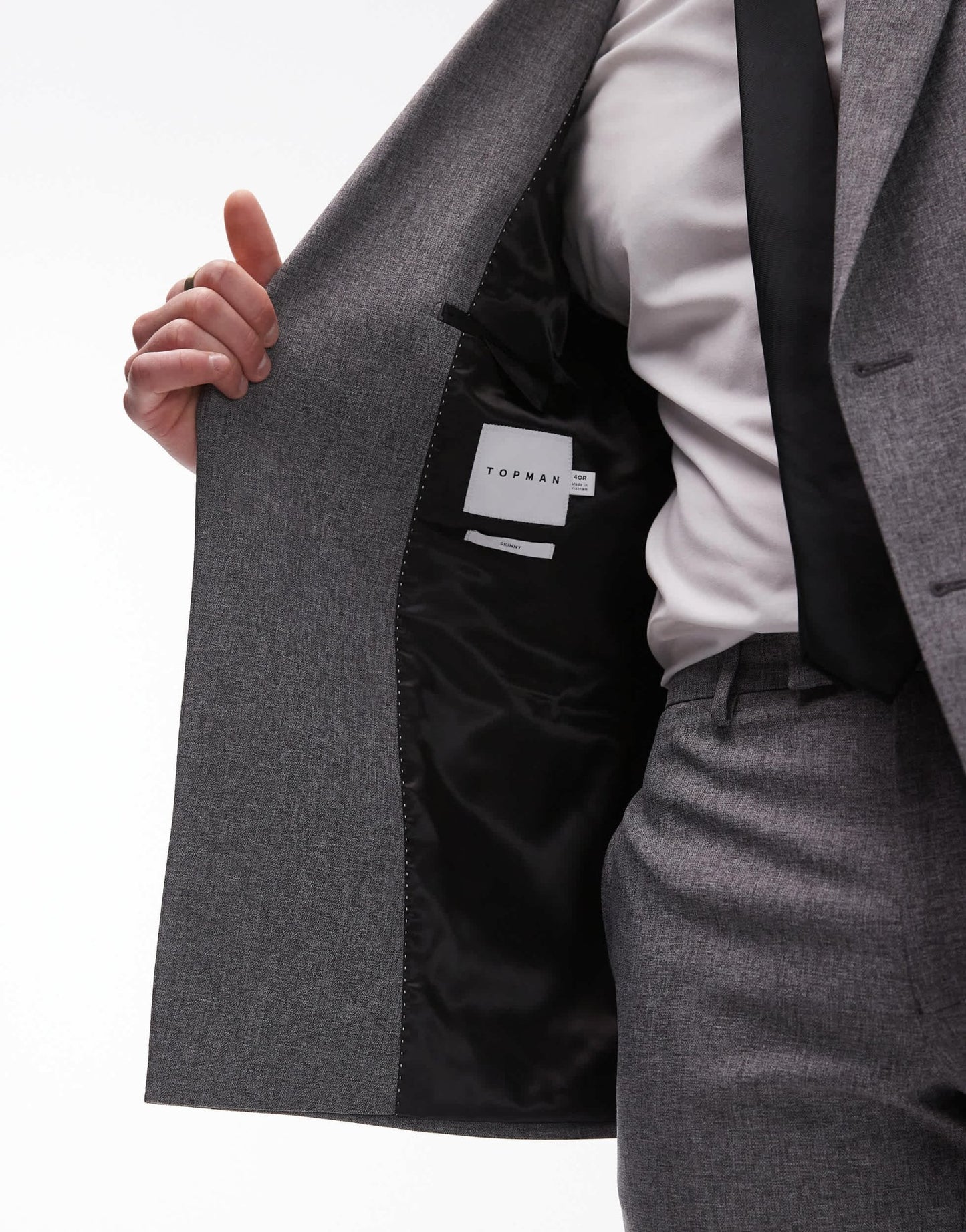 Topman skinny textured suit jacket in grey - ASOS Sample Sale EU Store
