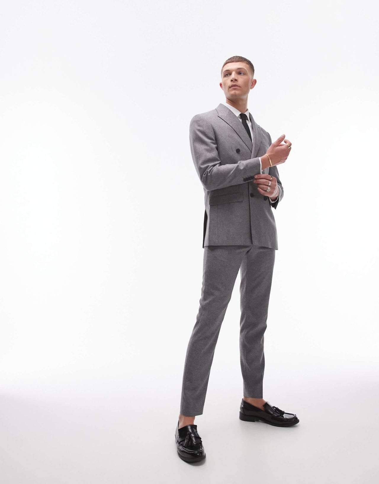 Topman skinny textured suit jacket in grey - ASOS Sample Sale EU Store