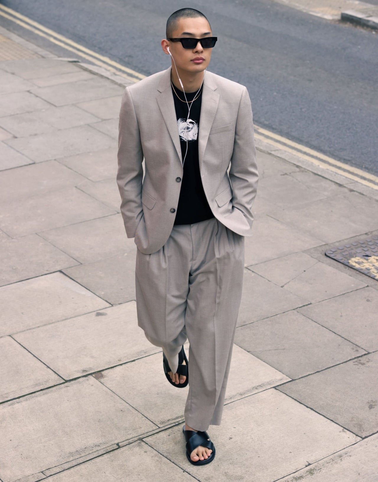 Topman slim linen blend suit jacket in stone - ASOS Sample Sale EU Store